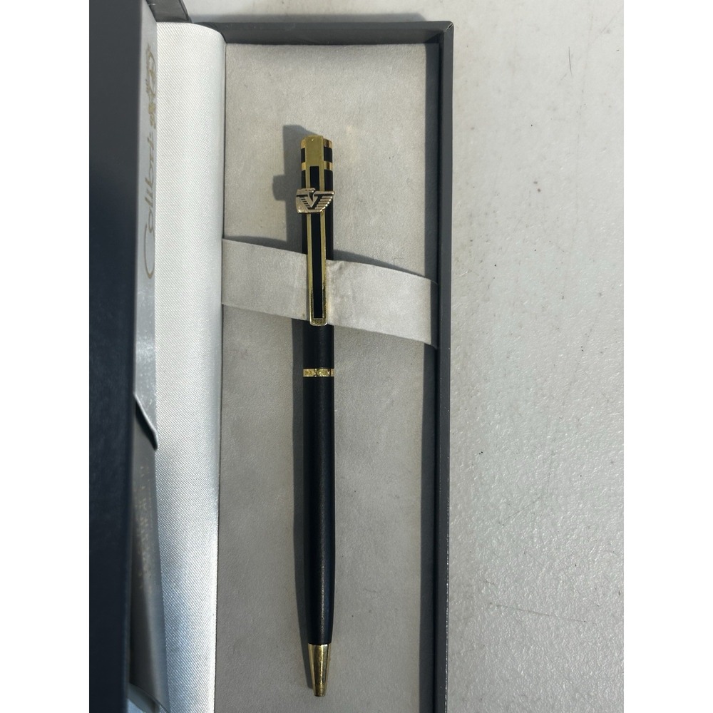 Vintage COLIBRI Pen VARIG Airlines 10K GOLD Wing Insignia Executive Black "Rare"